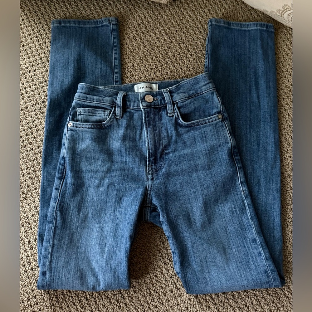 Frame Women’s LeHigh Straight Denim Blue Jeans Size 24